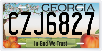 GA license plate CZJ6827