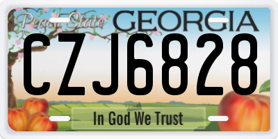 GA license plate CZJ6828
