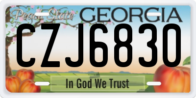 GA license plate CZJ6830