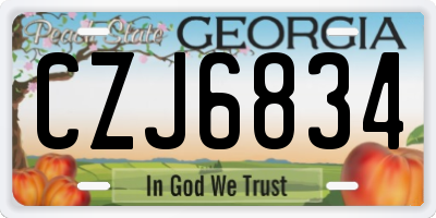 GA license plate CZJ6834