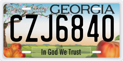 GA license plate CZJ6840