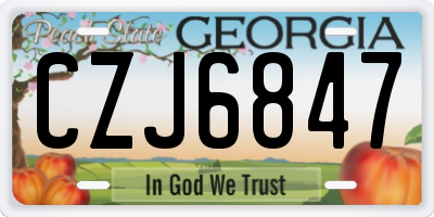 GA license plate CZJ6847