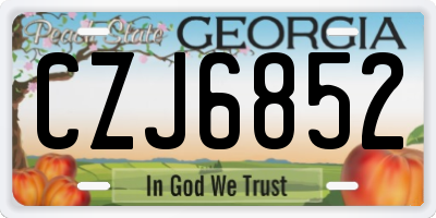 GA license plate CZJ6852