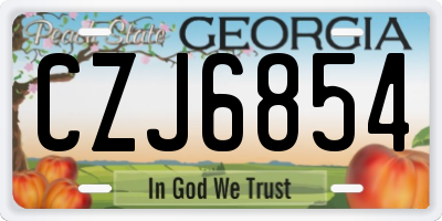 GA license plate CZJ6854