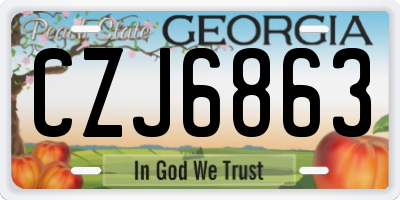 GA license plate CZJ6863