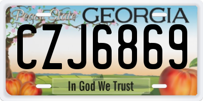 GA license plate CZJ6869