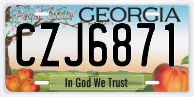 GA license plate CZJ6871