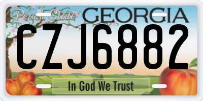 GA license plate CZJ6882