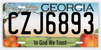 GA license plate CZJ6893