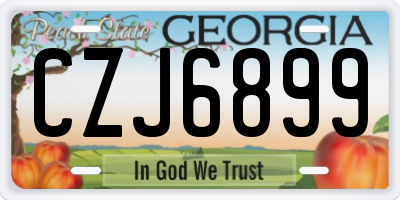 GA license plate CZJ6899
