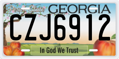 GA license plate CZJ6912