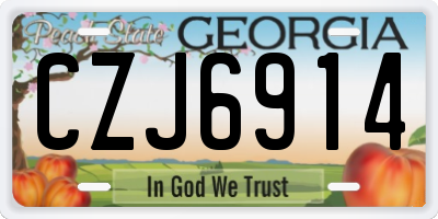 GA license plate CZJ6914