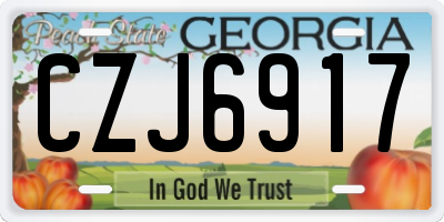 GA license plate CZJ6917