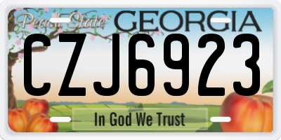 GA license plate CZJ6923