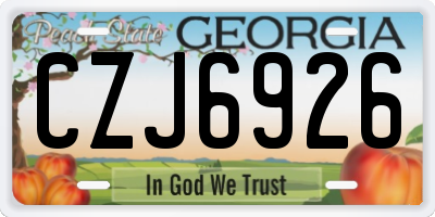 GA license plate CZJ6926