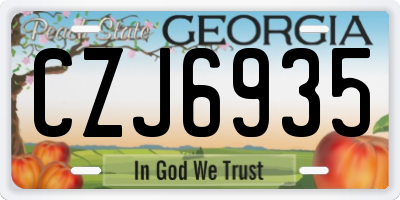 GA license plate CZJ6935