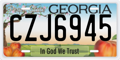 GA license plate CZJ6945