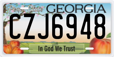 GA license plate CZJ6948