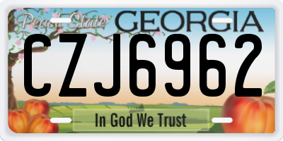GA license plate CZJ6962
