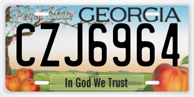 GA license plate CZJ6964