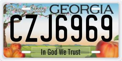 GA license plate CZJ6969