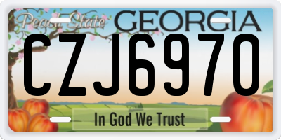 GA license plate CZJ6970