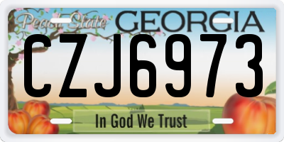 GA license plate CZJ6973