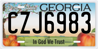 GA license plate CZJ6983
