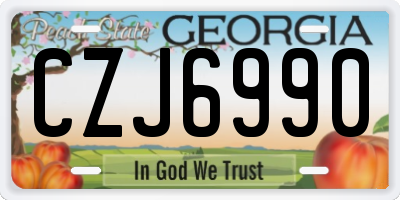 GA license plate CZJ6990