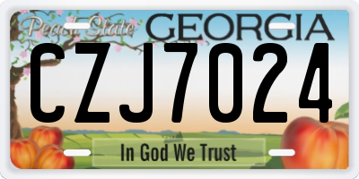 GA license plate CZJ7024