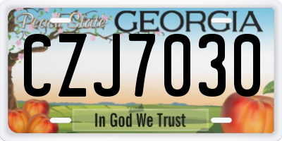 GA license plate CZJ7030
