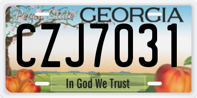 GA license plate CZJ7031