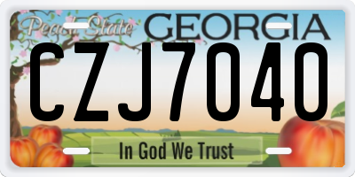 GA license plate CZJ7040