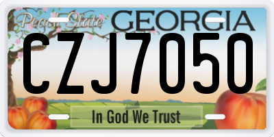 GA license plate CZJ7050