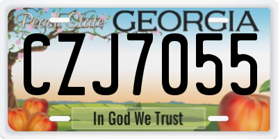 GA license plate CZJ7055