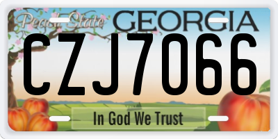 GA license plate CZJ7066