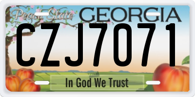 GA license plate CZJ7071