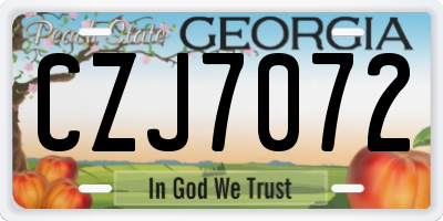 GA license plate CZJ7072