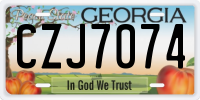 GA license plate CZJ7074