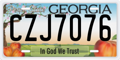 GA license plate CZJ7076