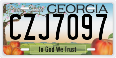 GA license plate CZJ7097