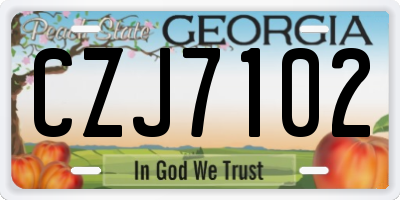 GA license plate CZJ7102