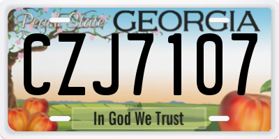 GA license plate CZJ7107