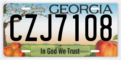 GA license plate CZJ7108