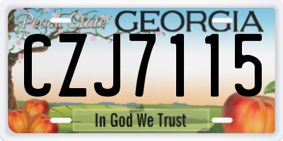 GA license plate CZJ7115