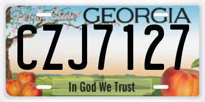 GA license plate CZJ7127