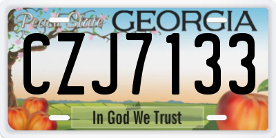 GA license plate CZJ7133