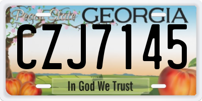 GA license plate CZJ7145