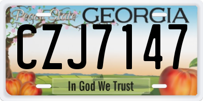 GA license plate CZJ7147