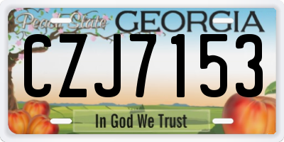 GA license plate CZJ7153